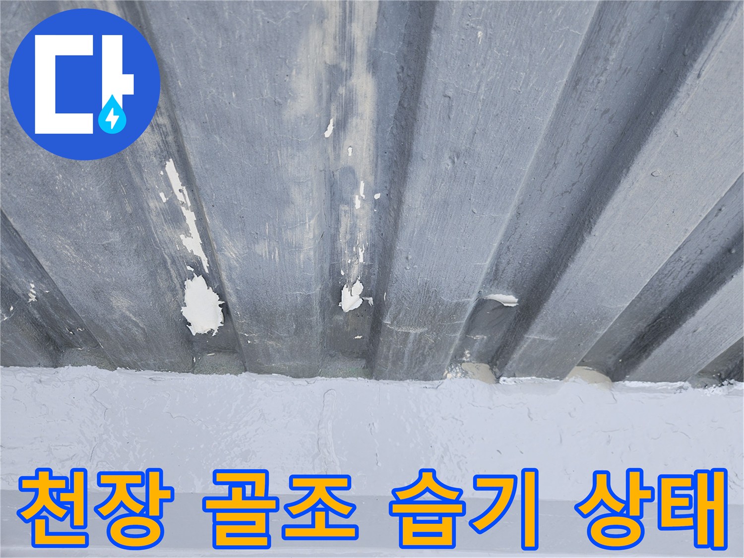 누수 경로 파악을 위한-천장 슬래브 내부 점검 사진