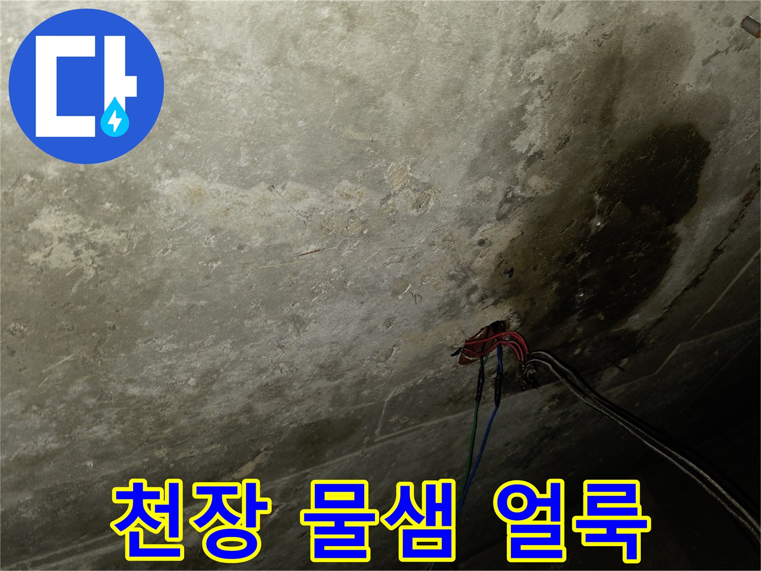 천장-석고보드-습기로-인한-얼룩과-손상-부위