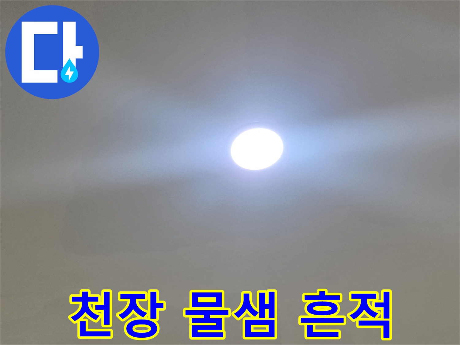 일산서구 아파트-거실 천장지에 나타난 물샘 흔적과 변색 부위