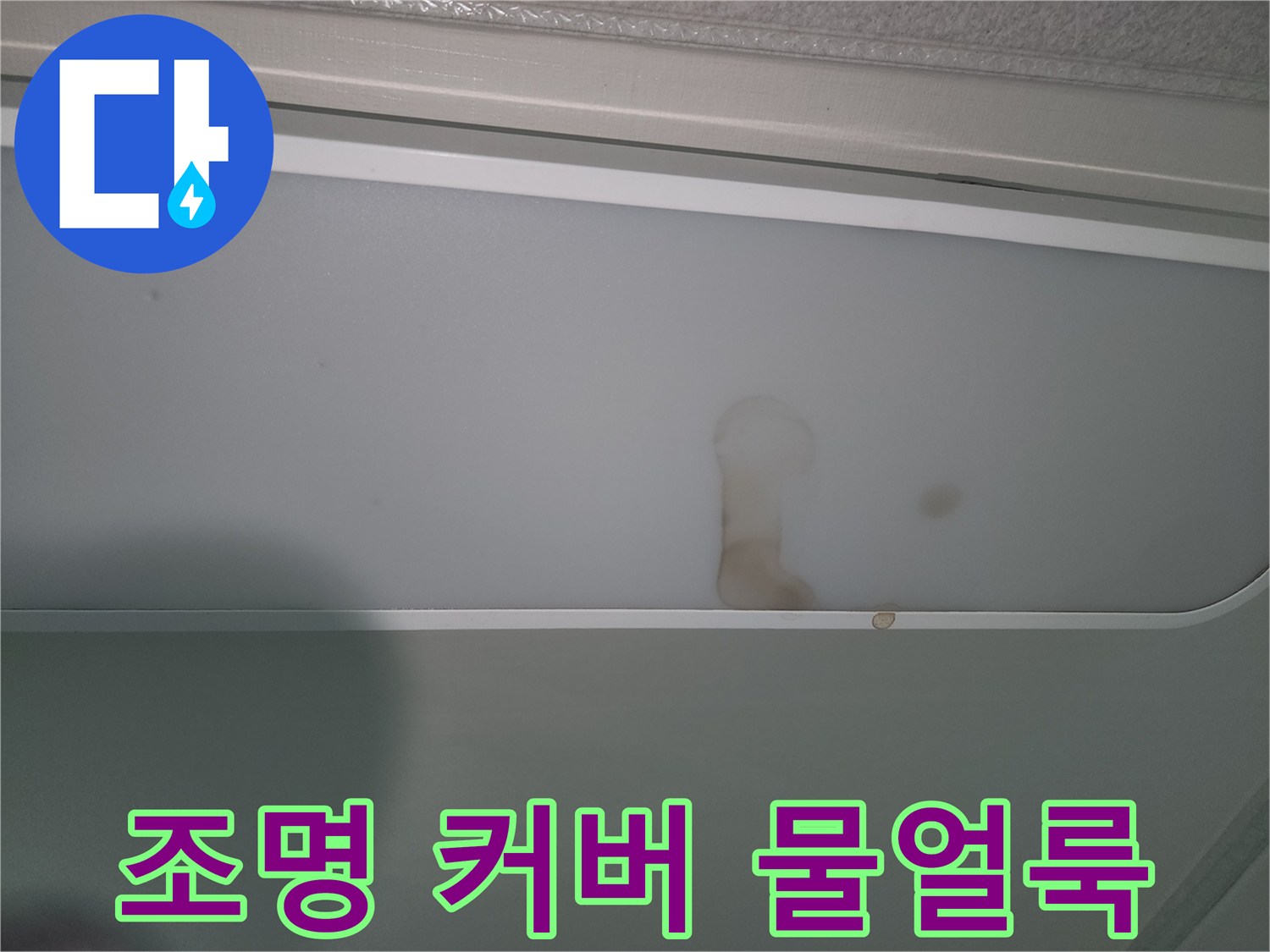 천장-조명-커버에-발견된-누수-얼룩-사진