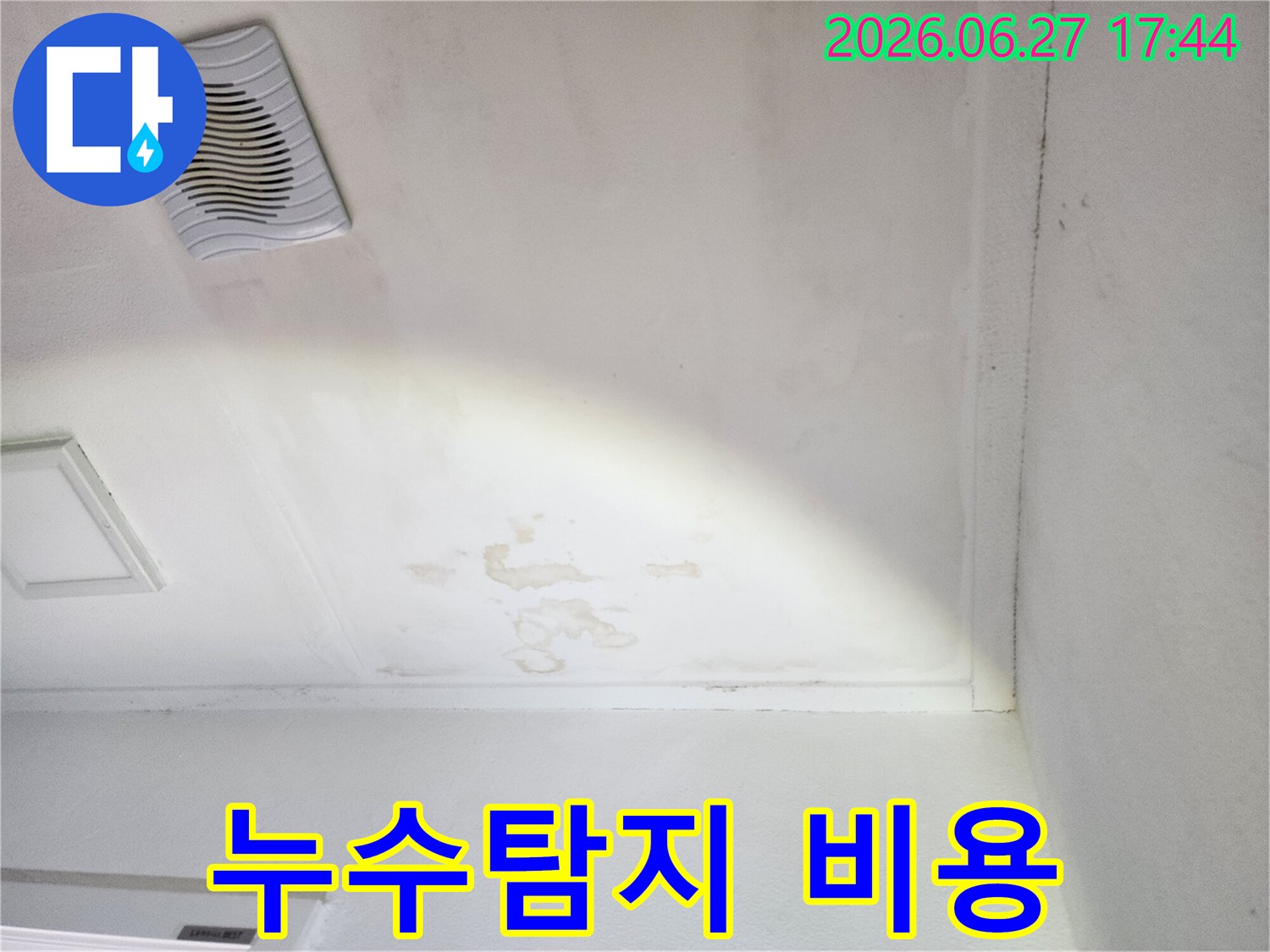 천장-누수로-인한-물자국과-곰팡이-발생-현장-사진