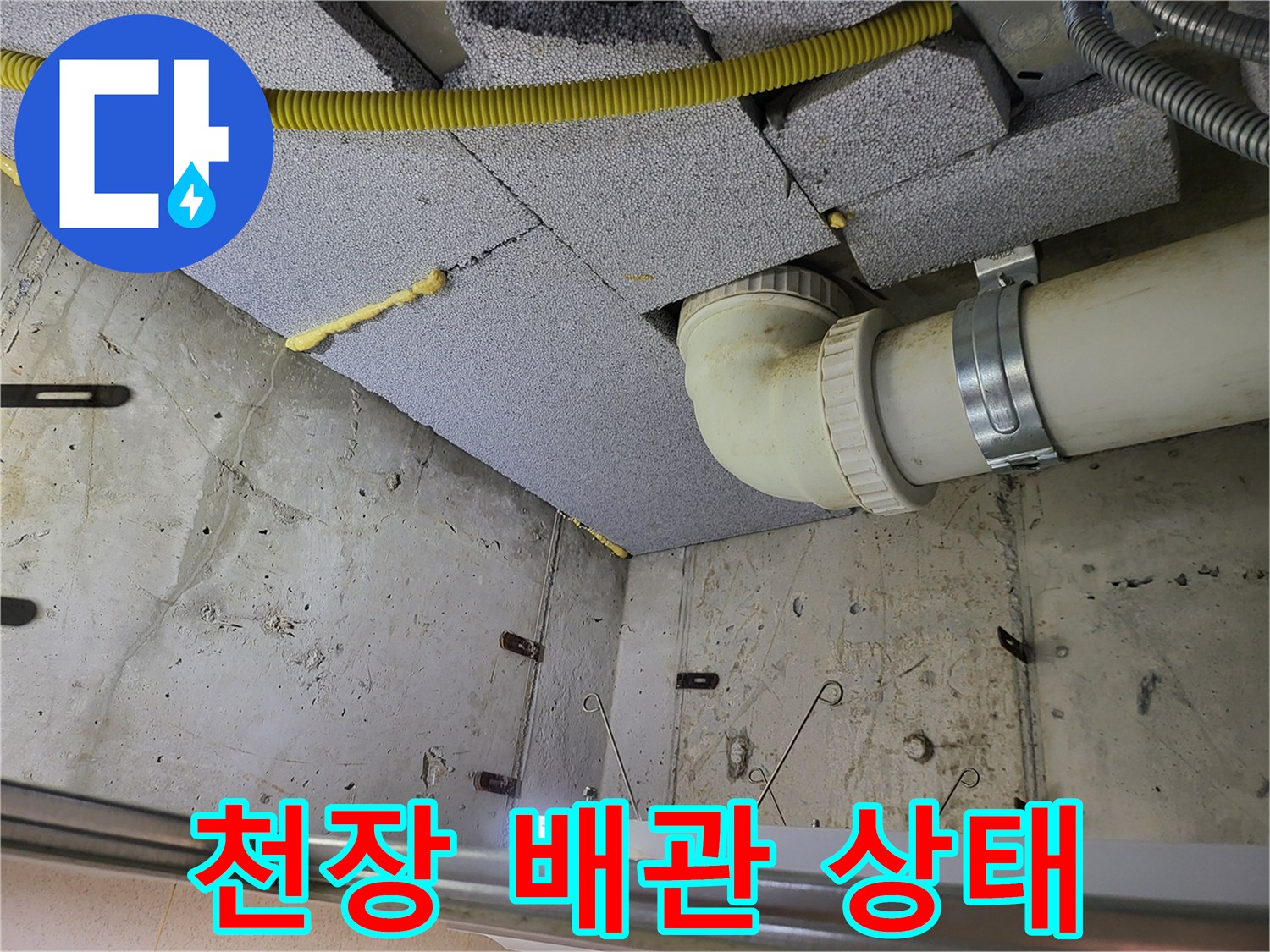 배관-주변-단열재와-하수도-연결-부위-확인