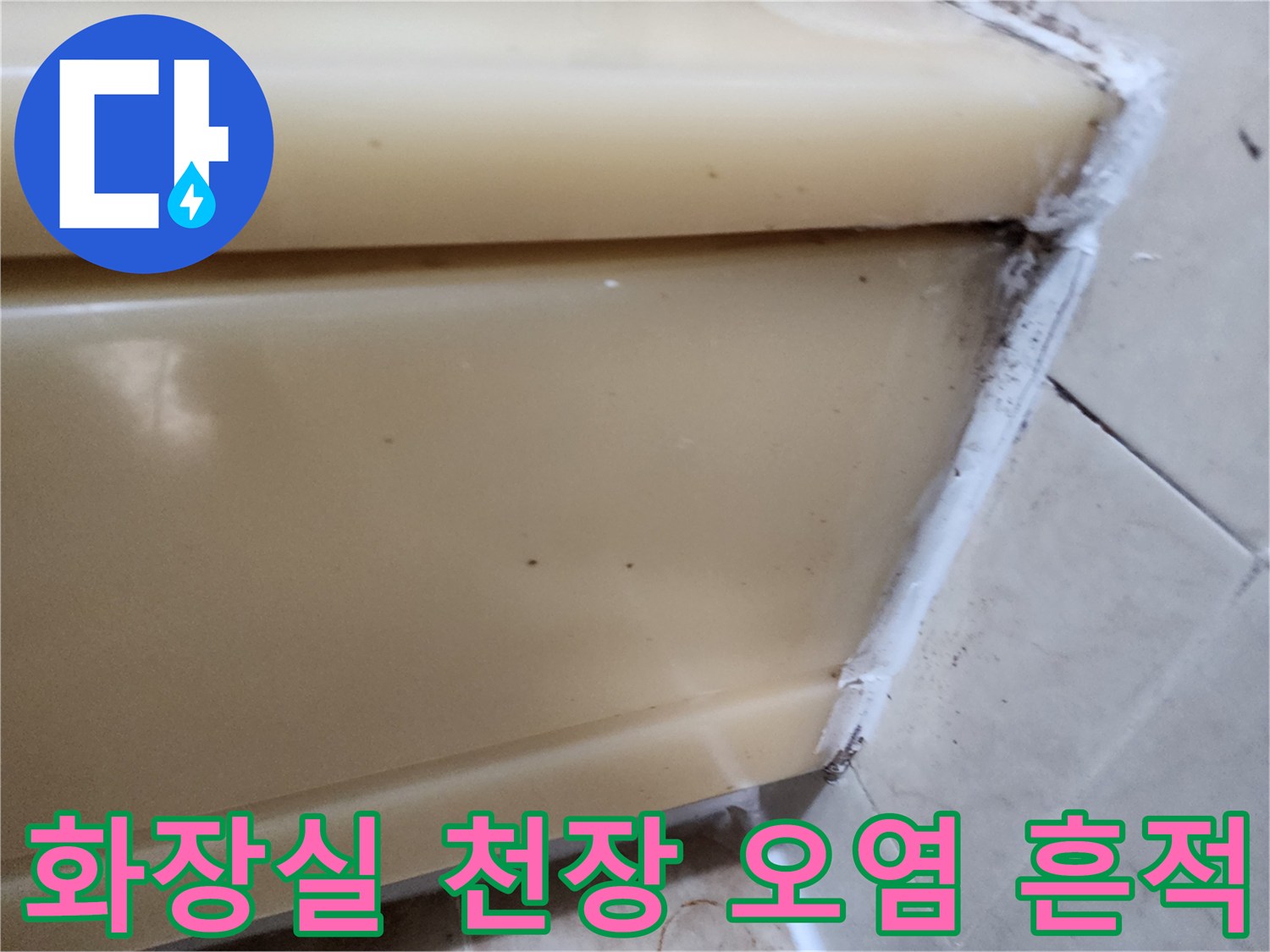 강남구 개포동-화장실 천장 패널 사이의 갈색 물자국