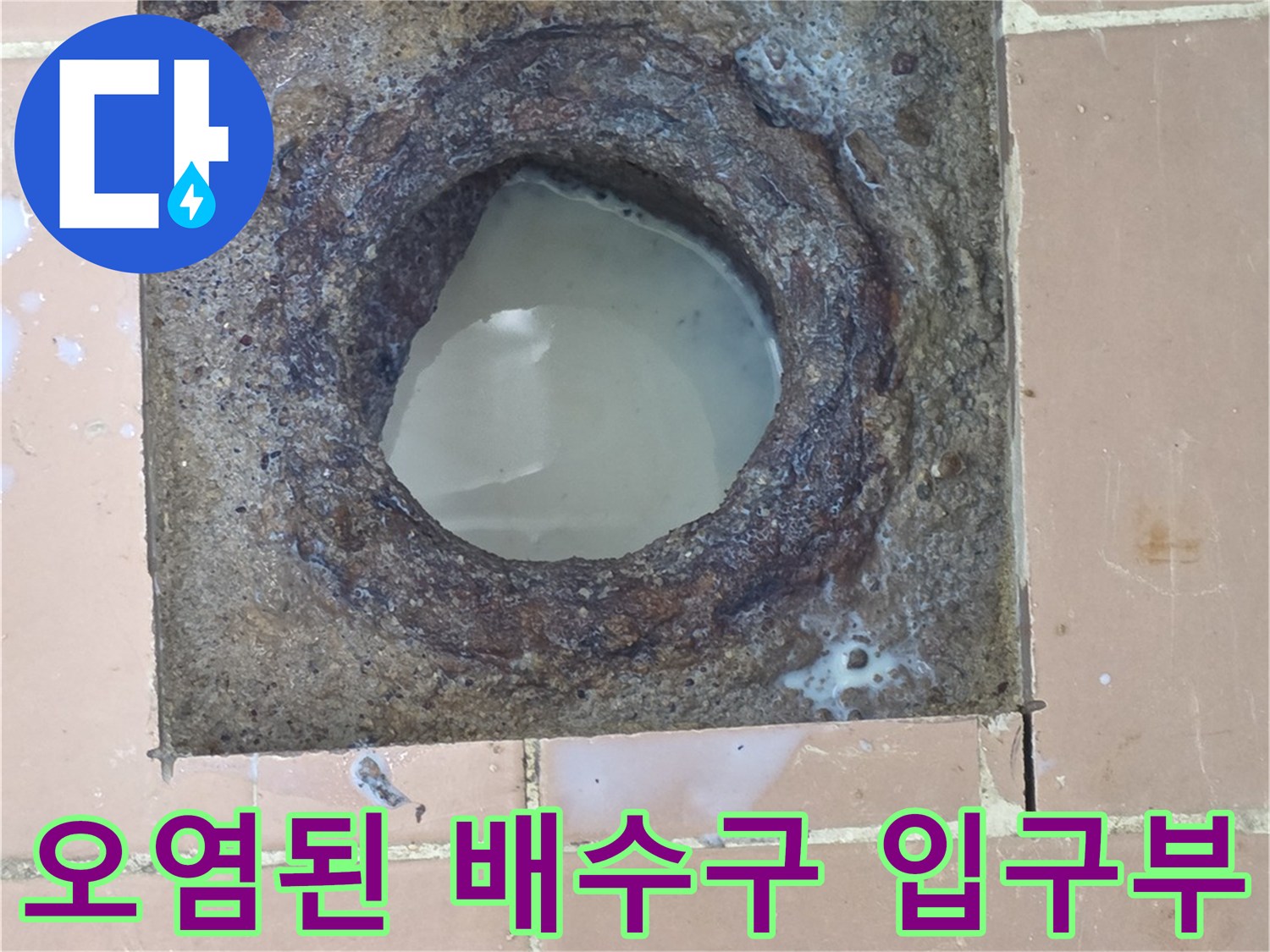 세탁실-배수구-입구의-심한-부식과-오염