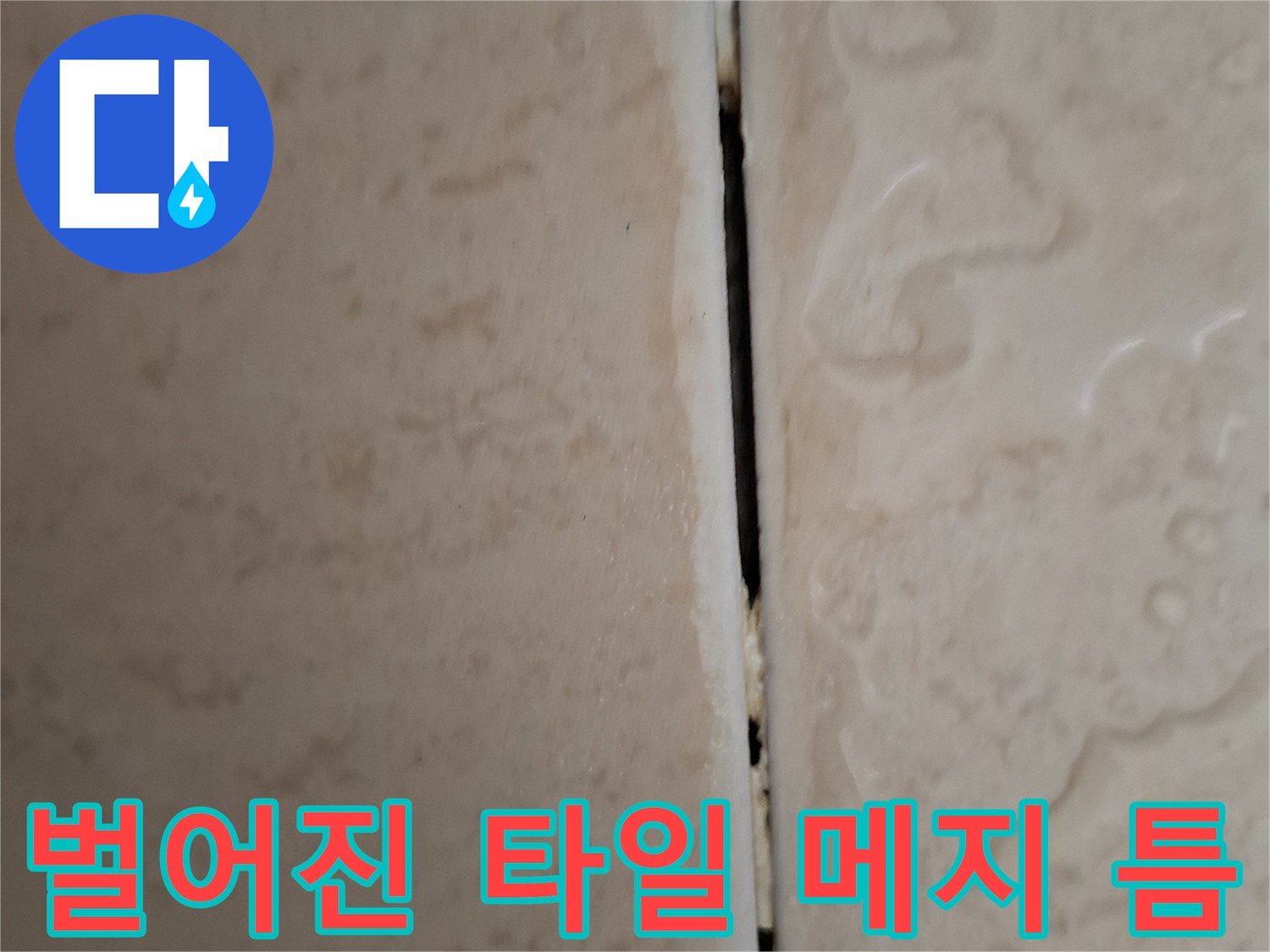 상계동 아파트-타일 사이 벌어진 틈새와 균열 부위