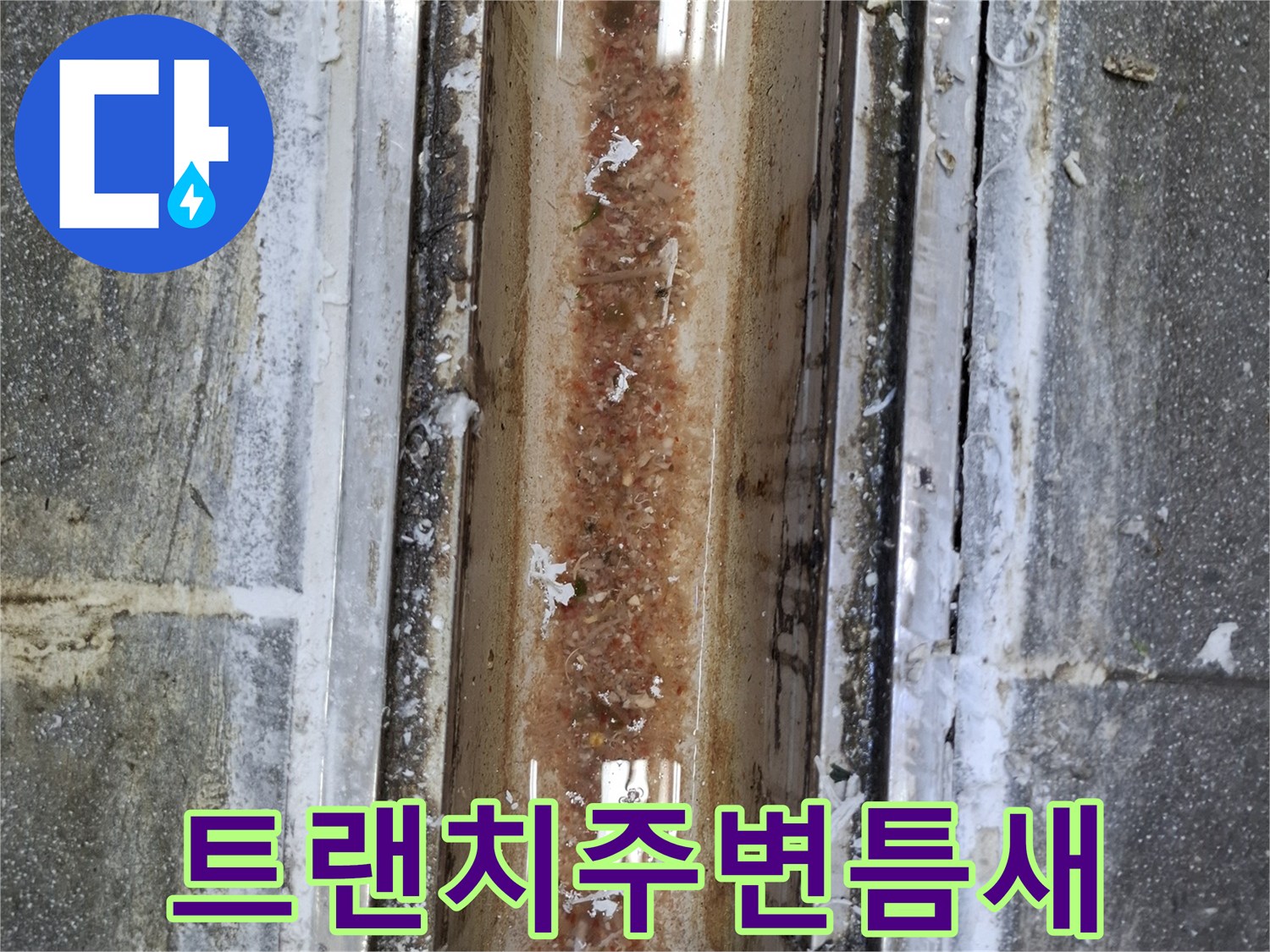배수구-트랜치-가장자리-방수층-파손-상태