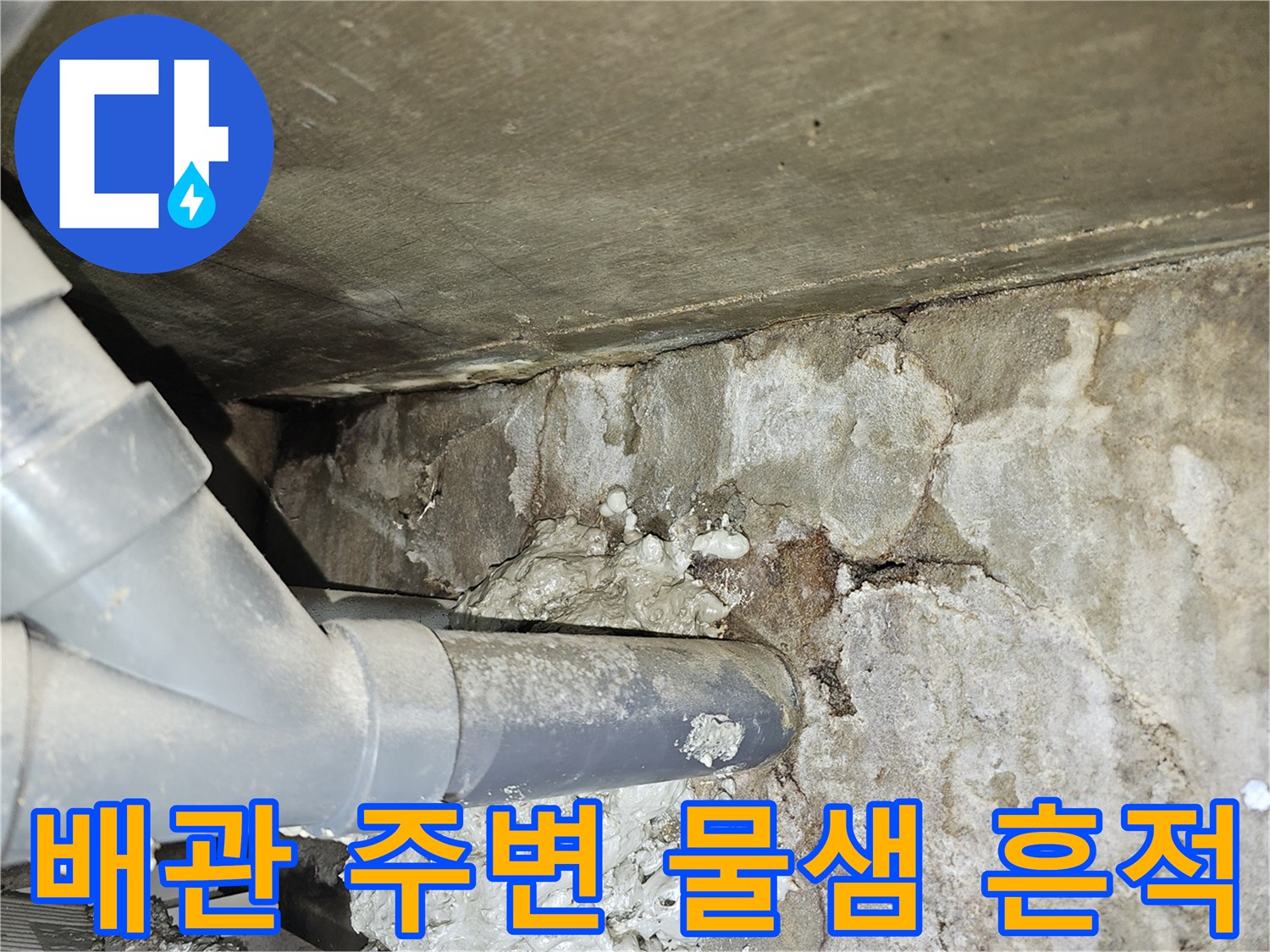 화장실-천장-하수관-주변-습기-및-오염-상태
