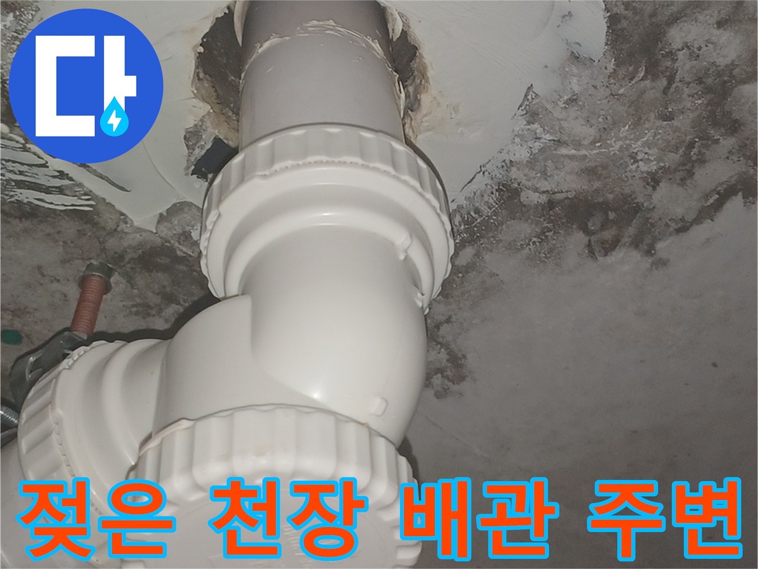 배관-주변의-습기와-곰팡이가-발생한-벽면-상태