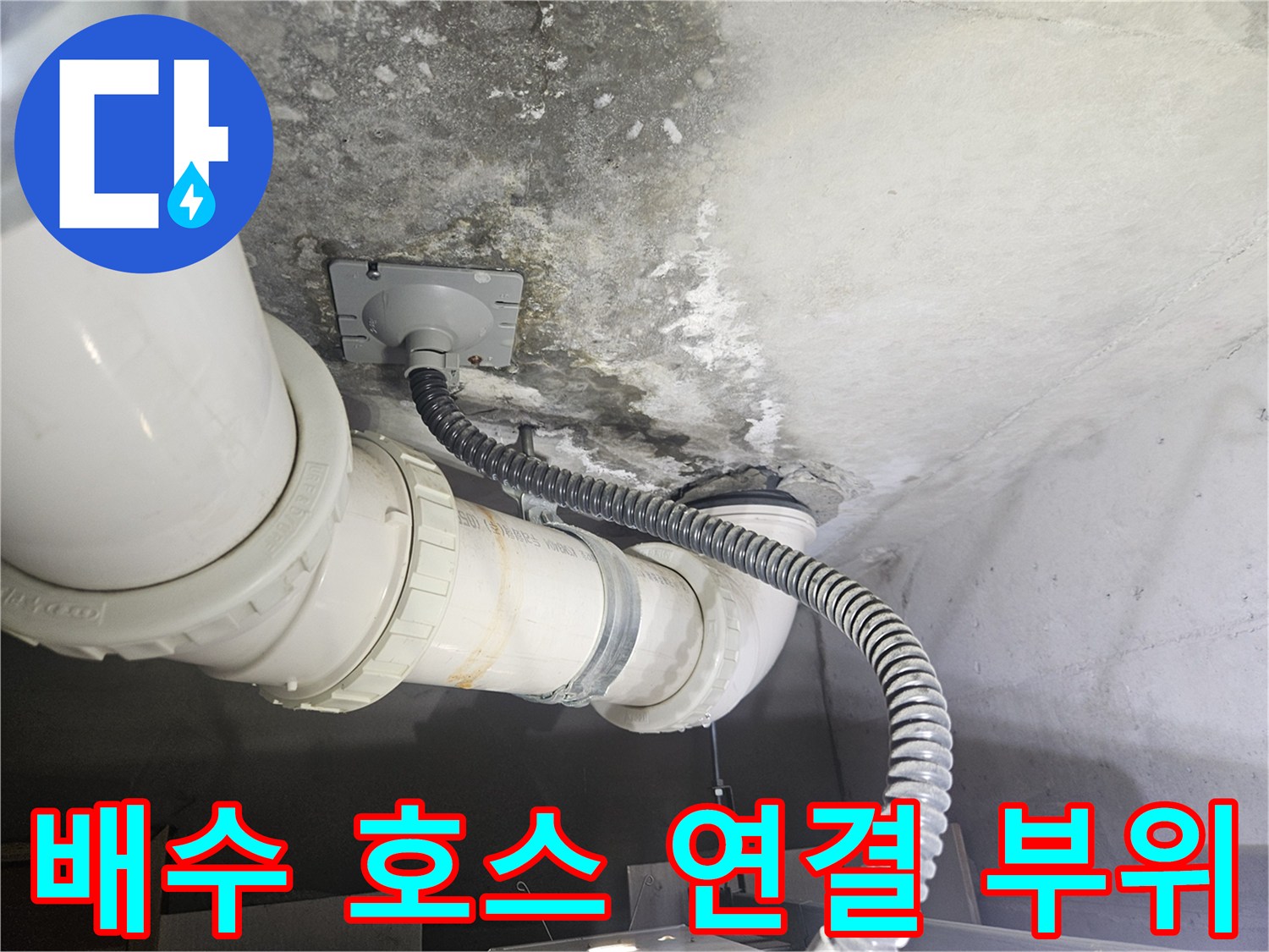 천장-배관-연결부와-주름관-자바라-상태-점검