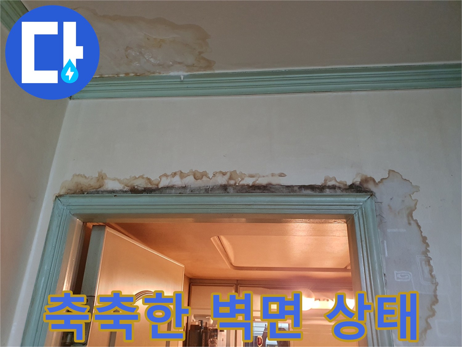 물에-젖어-변색된-벽면과-천장-부위