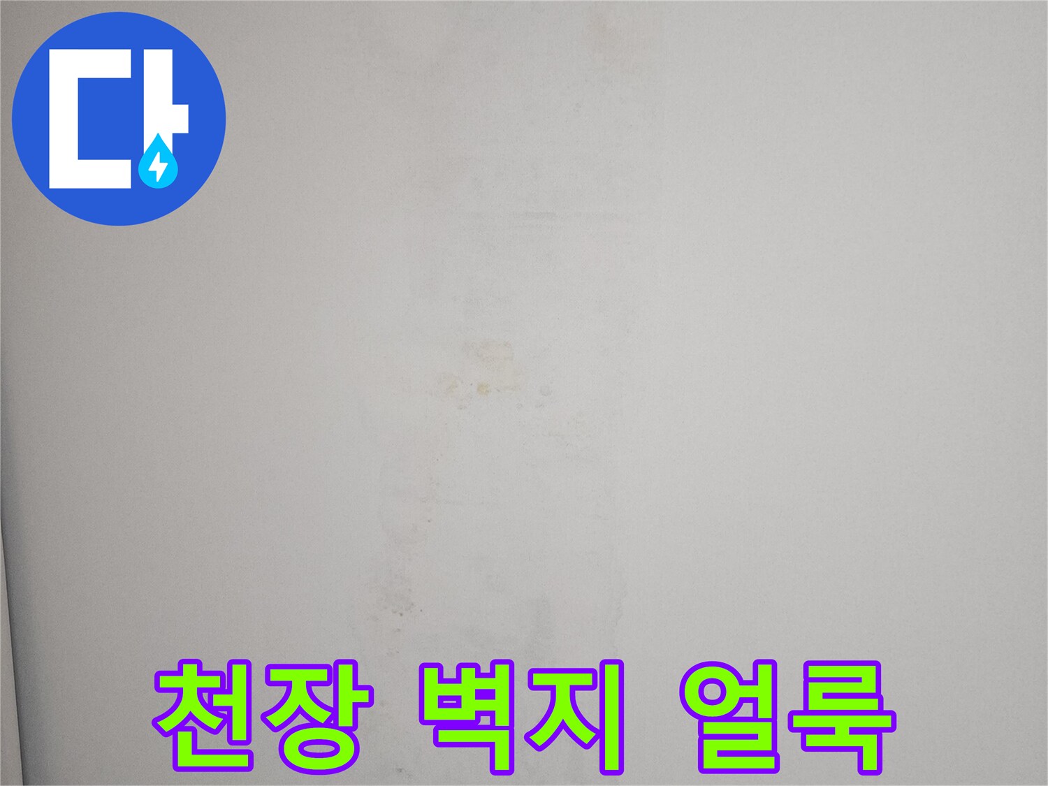 동탄 아파트 - 천장 벽지에 발생한 습기 흔적과 얼룩 상태