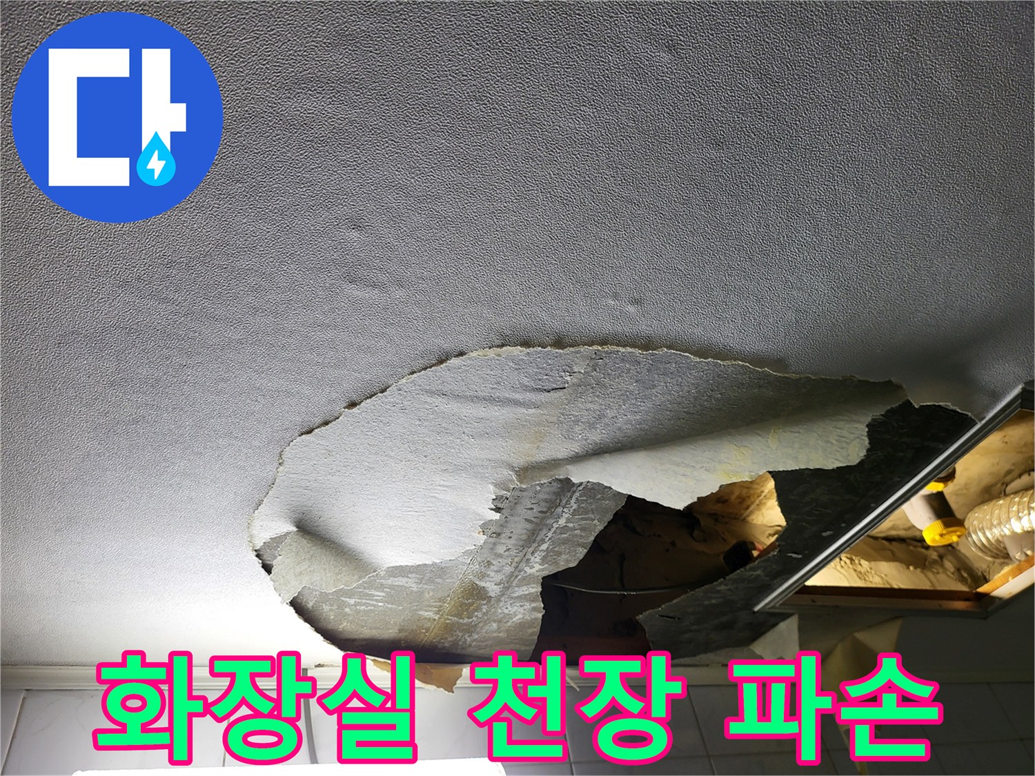 성동구 화장실-천장 물샘으로 인한 파손 부위
