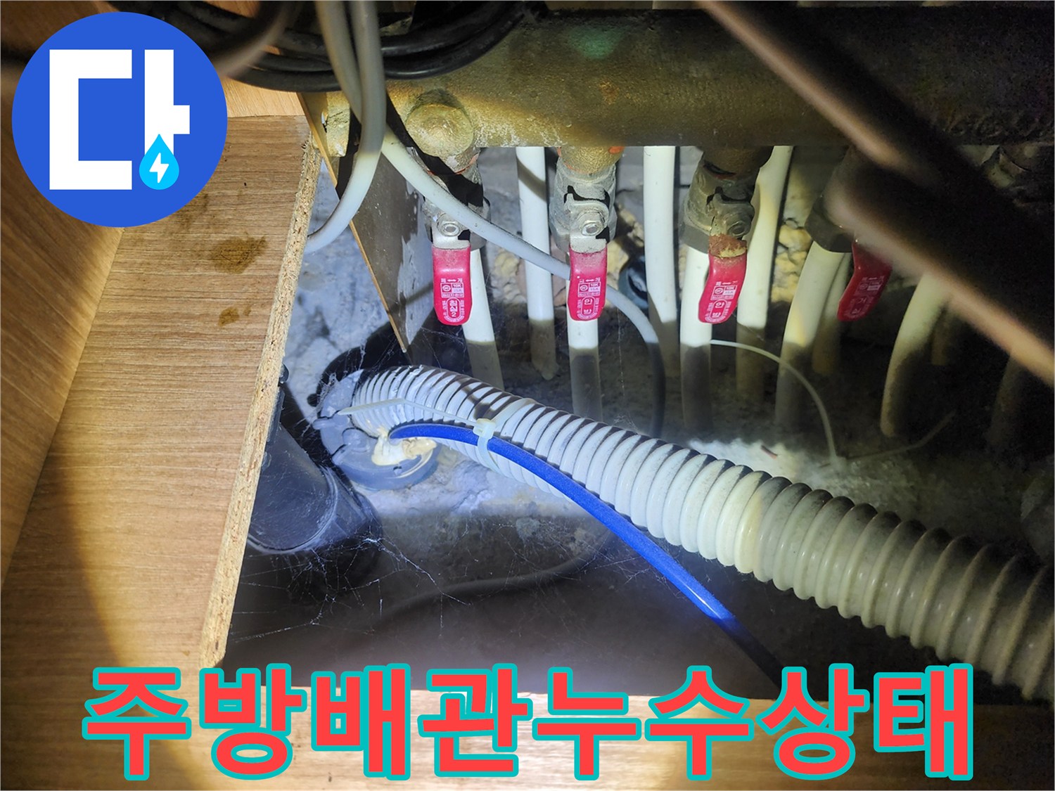 싱크대-하부장-내부-배관-연결-부위-점검
