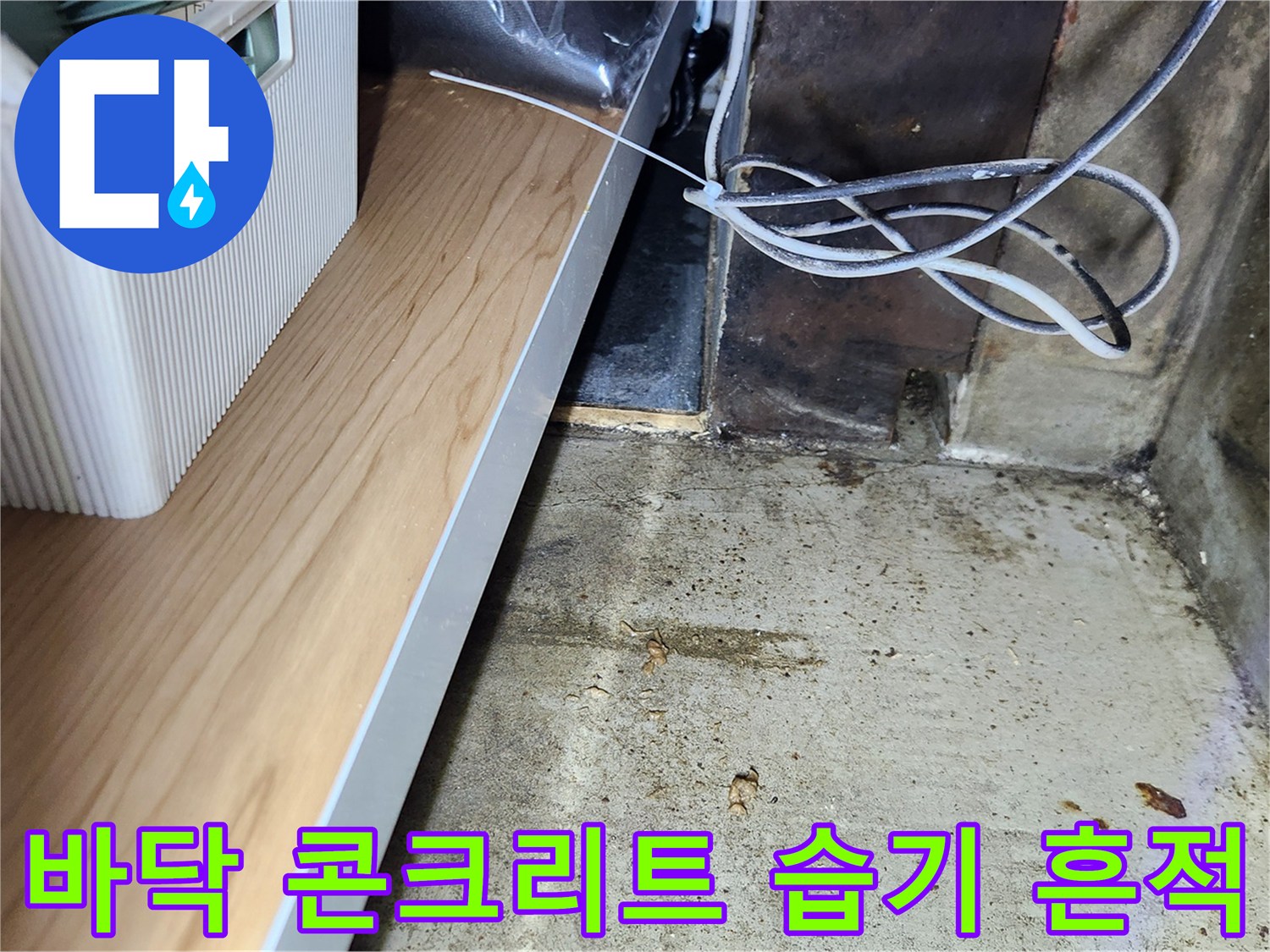 콘크리트-바닥면의-습기-및-얼룩-확인