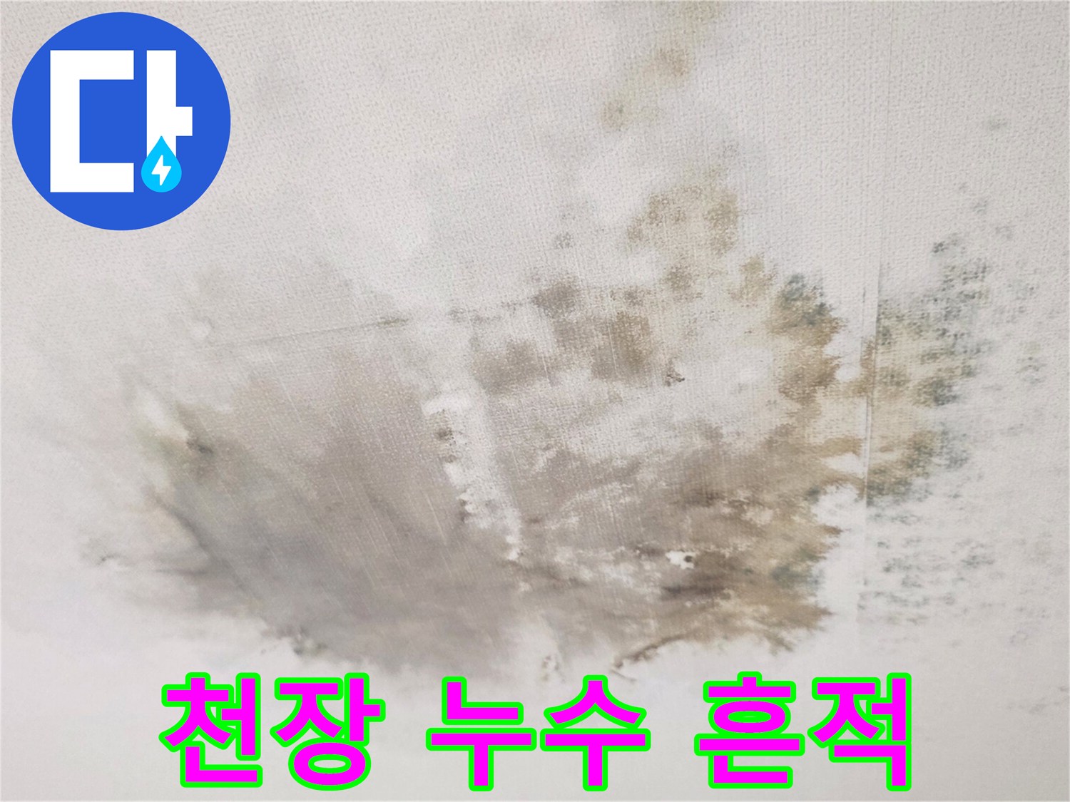 심하게-번진-천장-누수-얼룩과-습기