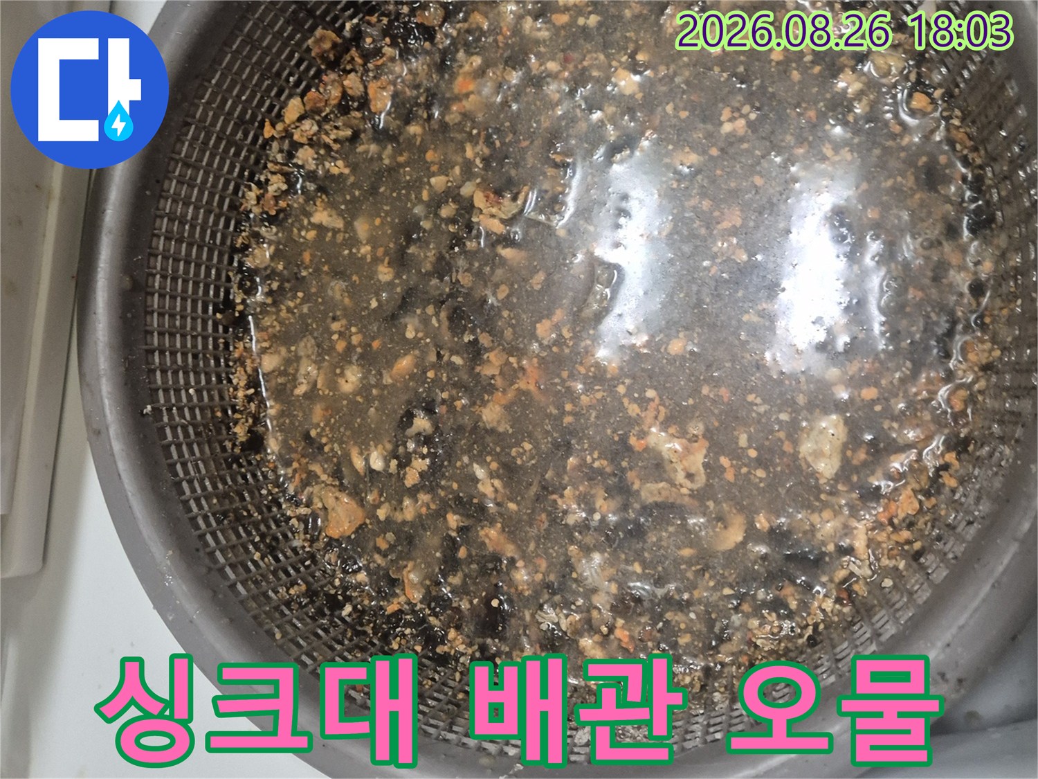 싱크대 하수관에서 추출된 기름 슬러지와 찌꺼기
