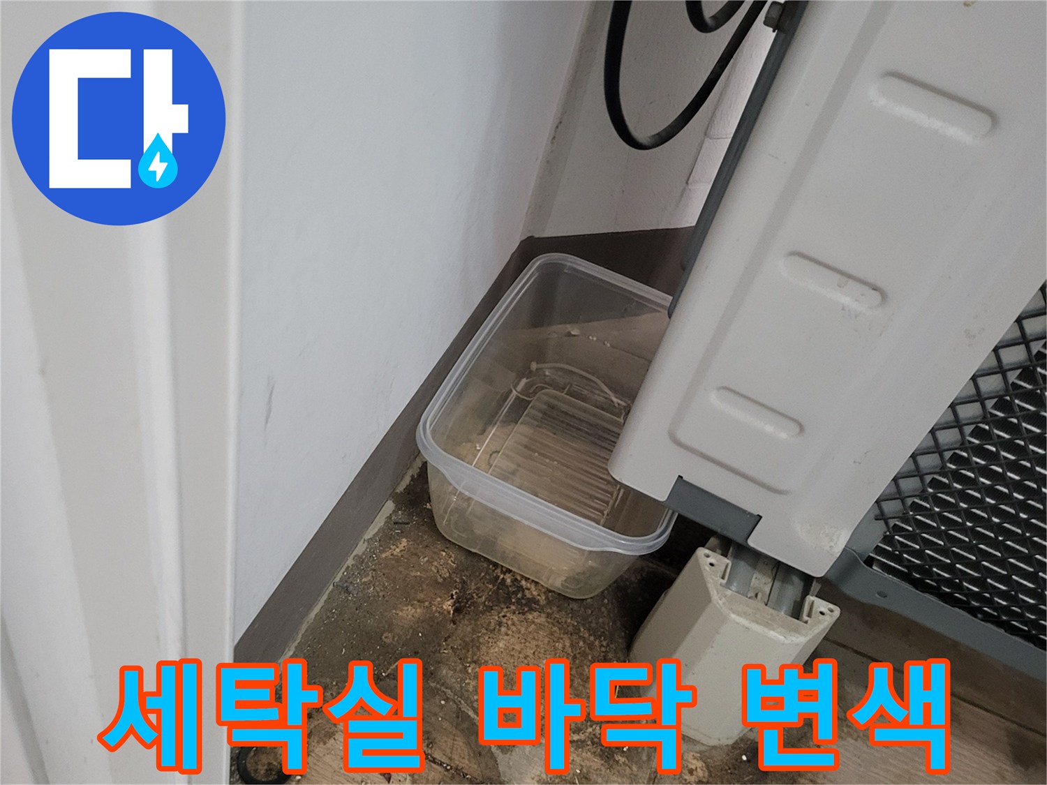 산척동 세탁실-배수 호스 주변의 습기 오염