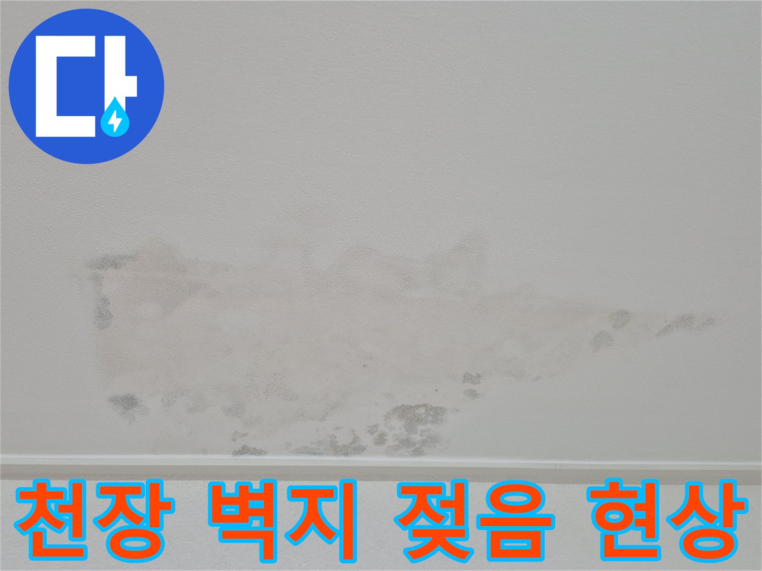 영통동 아파트-벽지가 젖어 변색된 천장 부위